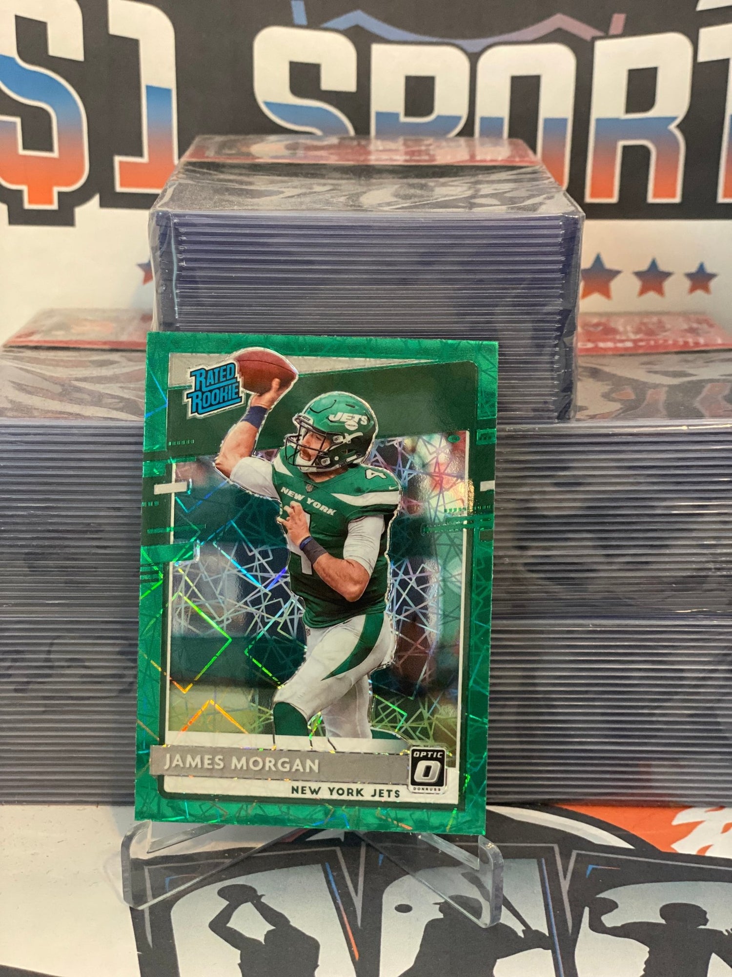 2020 Donruss Optic (Green Lazer Prizm, Rated Rookie) James Morgan #189