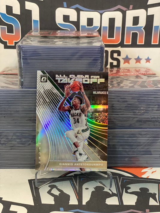 2020 Donruss Optic (Holo Prizm, All Clear for Takeoff) Giannis Antetokounmpo #6