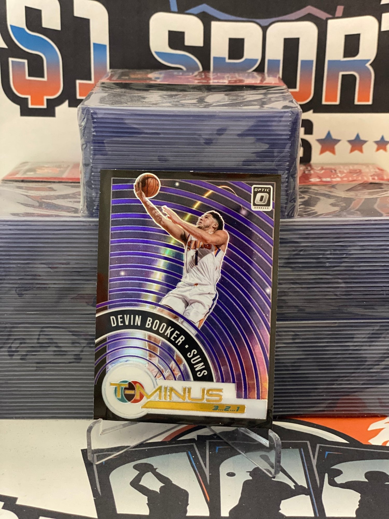 2020 Donruss Optic (Purple Prizm, T-Minus 3, 2, 1) Devin Booker #12