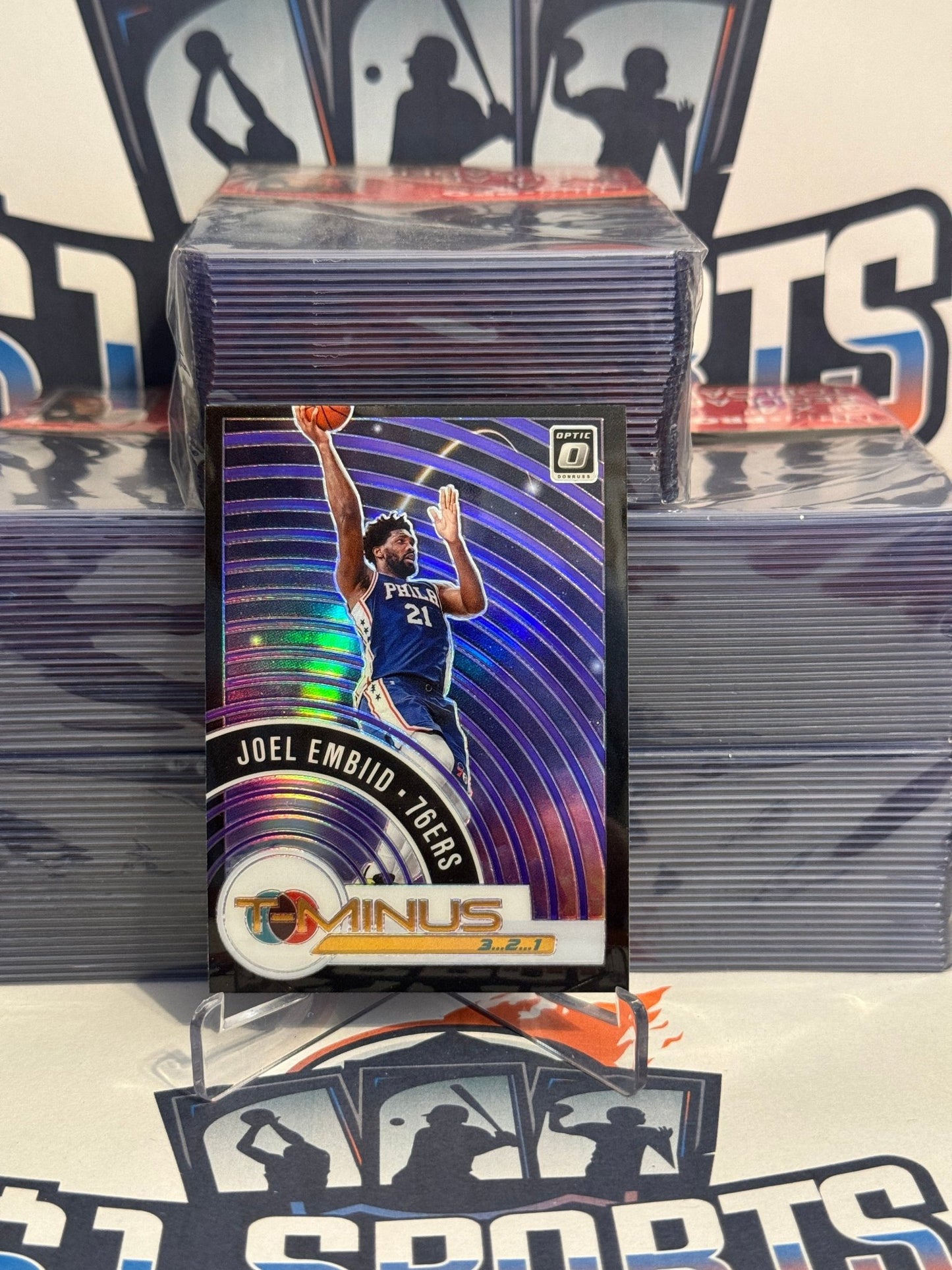 2020 Donruss Optic (Purple Prizm, T-Minus 3, 2, 1) Joel Embiid #13