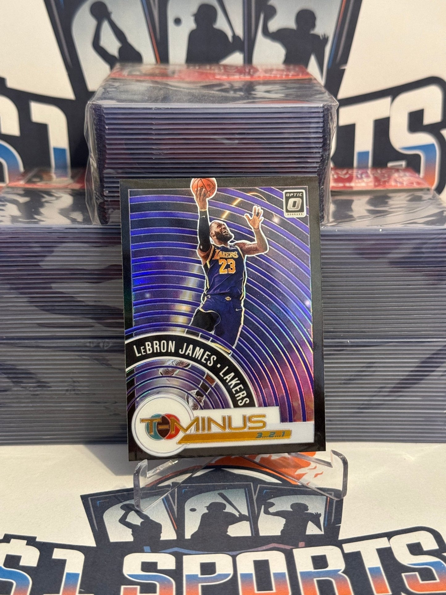 2020 Donruss Optic (Purple Prizm, T-Minus 3, 2, 1) LeBron James #9
