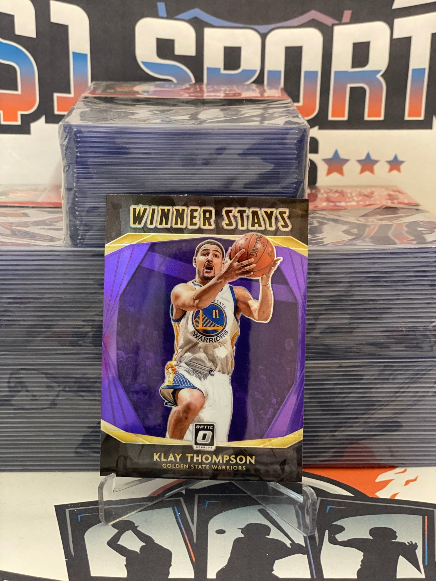 2020 Donruss Optic (Purple Prizm, Winner Stays) Klay Thompson #7