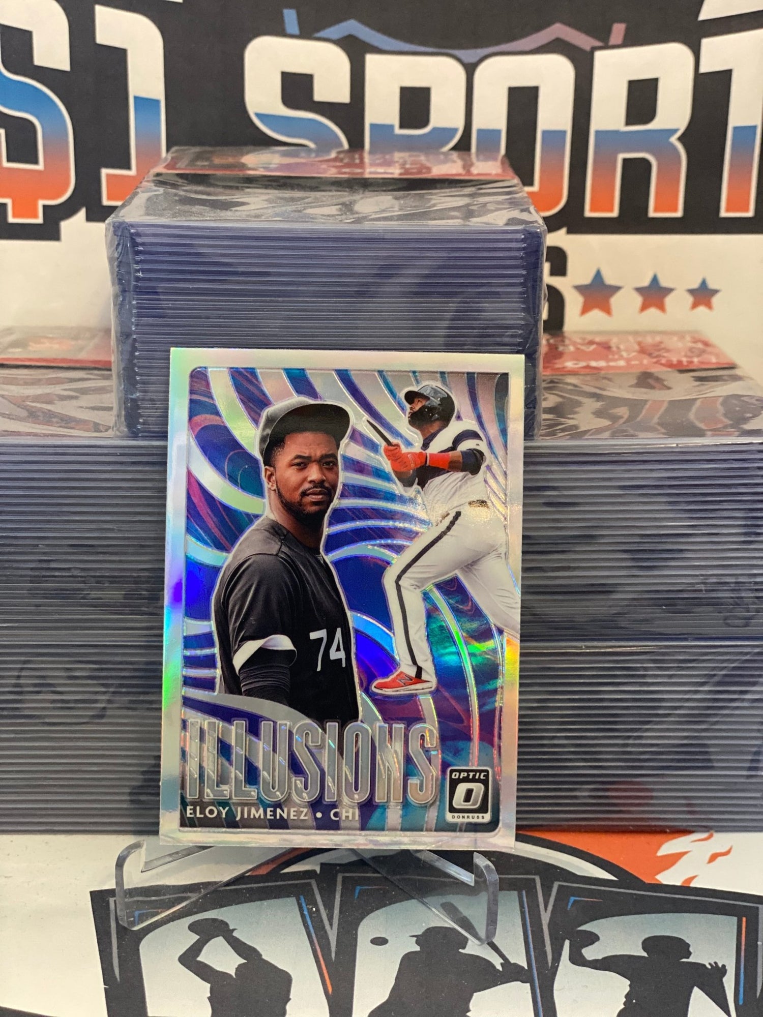 2020 Donruss Optic (Silver Prizm, Illusions) Eloy Jimenez #OI-8