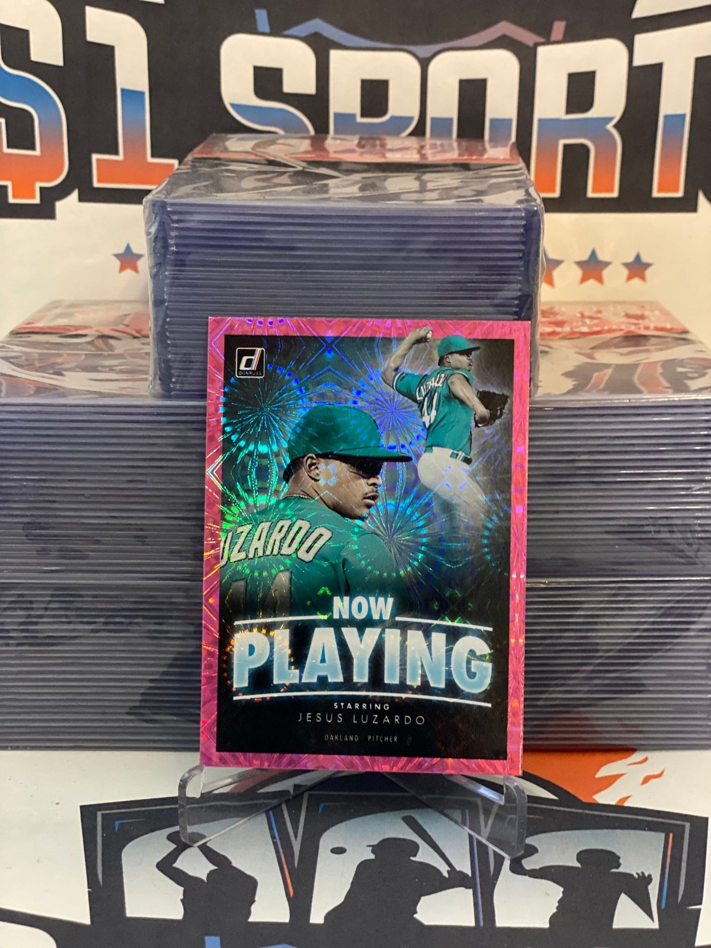 2020 Donruss (Pink Fireworks, Now Playing) Jesus Luzardo #NP-7