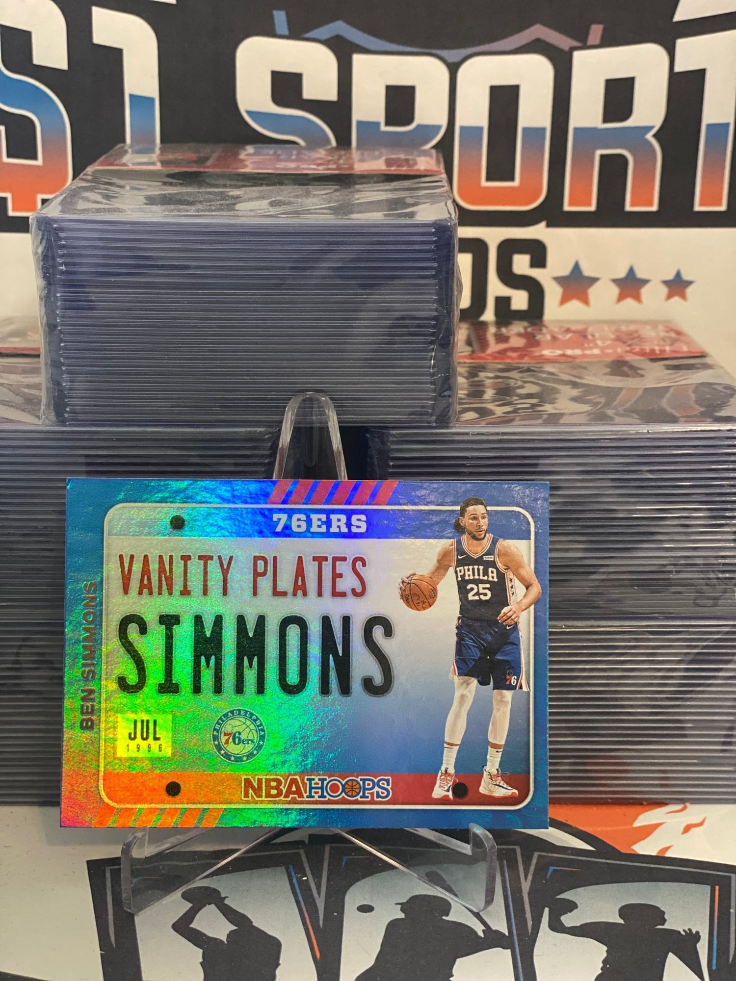 2020 NBA Hoops (Holo, Vanity Plates) Ben Simmons #20