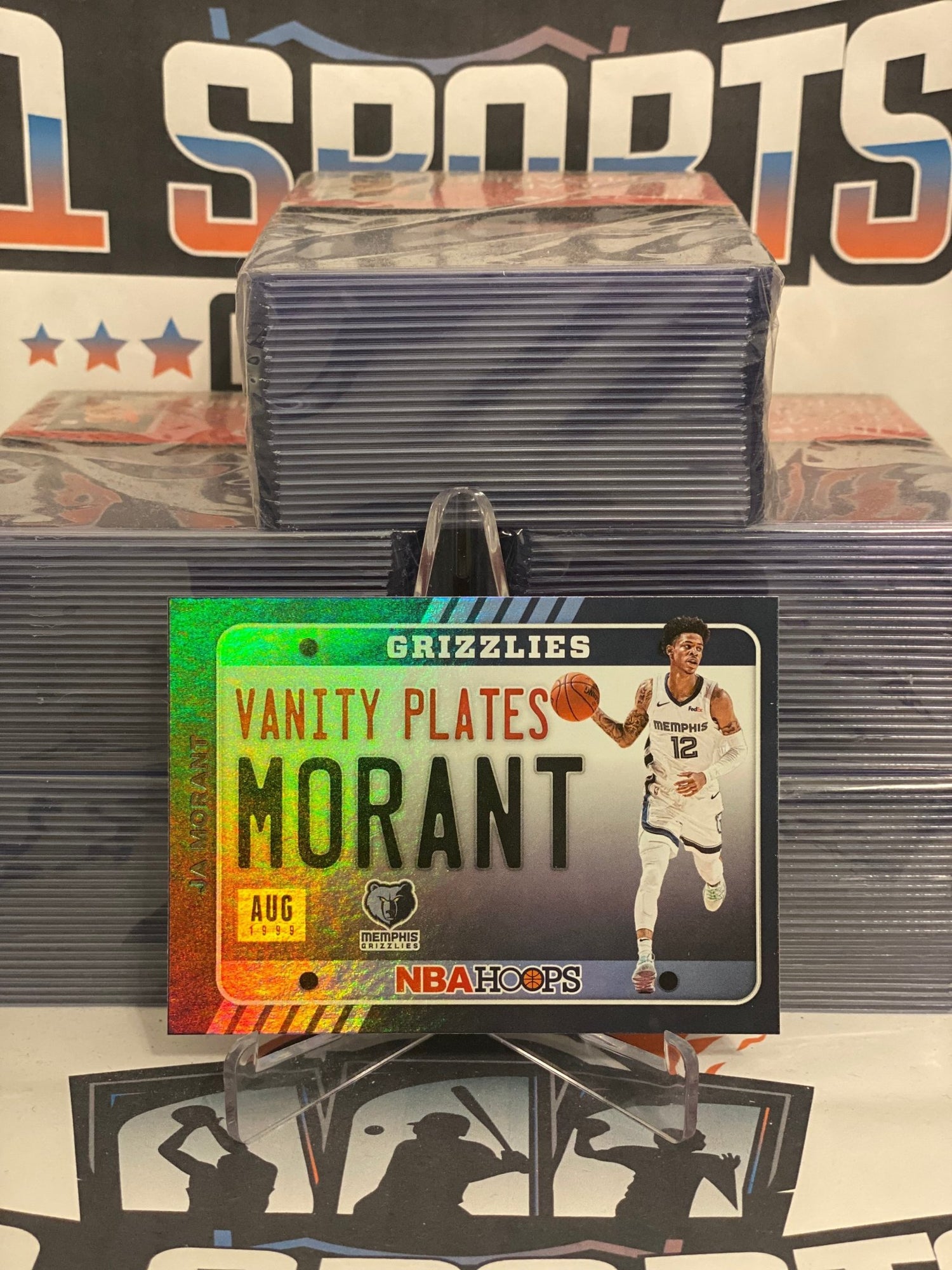 2020 NBA Hoops (Holo, Vanity Plates) Ja Morant #2