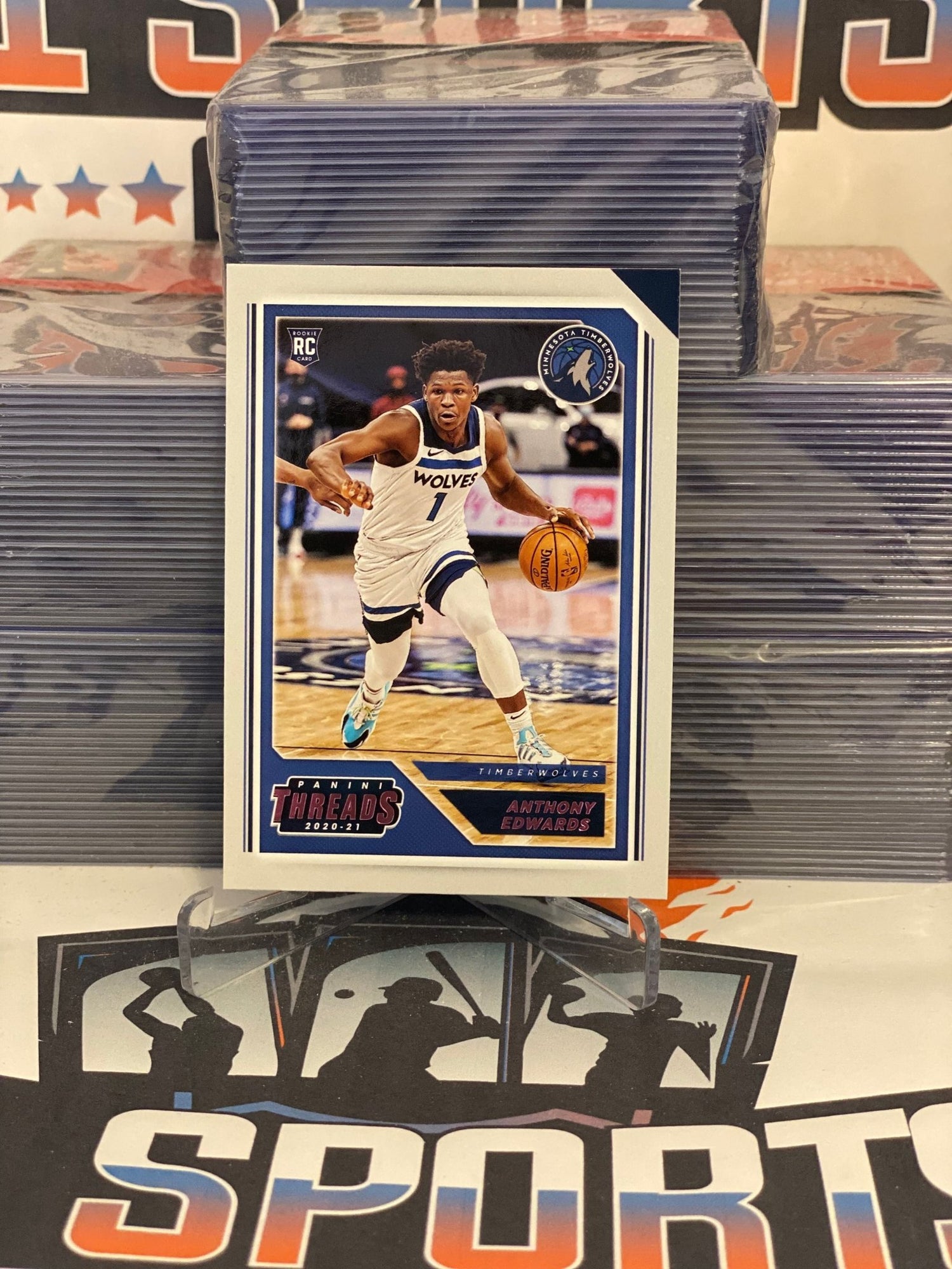 2020 Panini Chronicles (Pink, Threads) Anthony Edwards Rookie #87