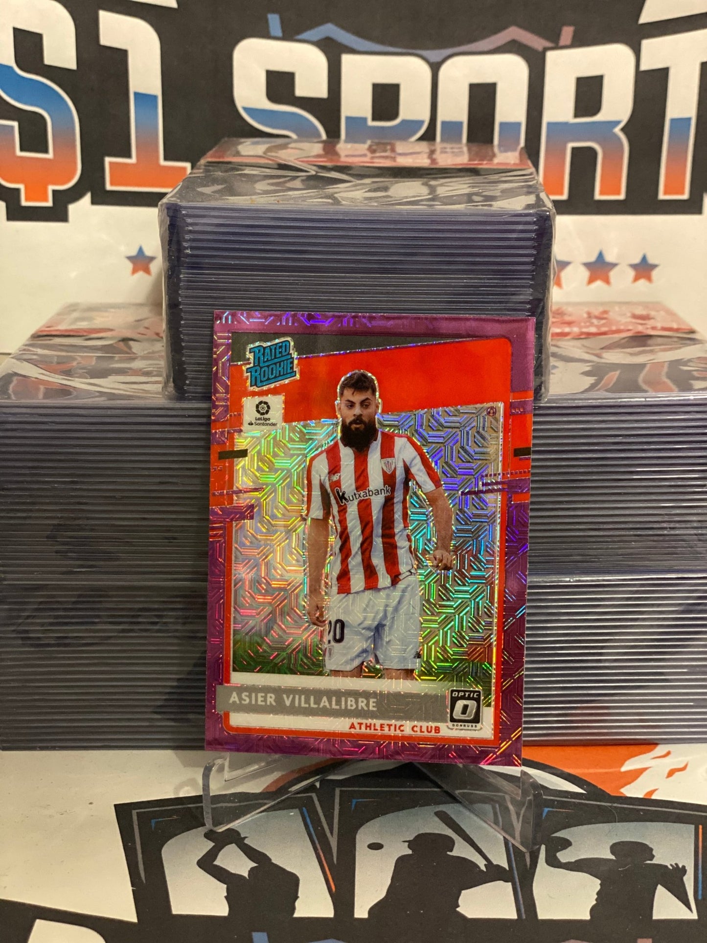 2020 Panini Chronicles (Purple Mojo Prizm, Optic, Rated Rookie) La Liga Asier Villalibre #10