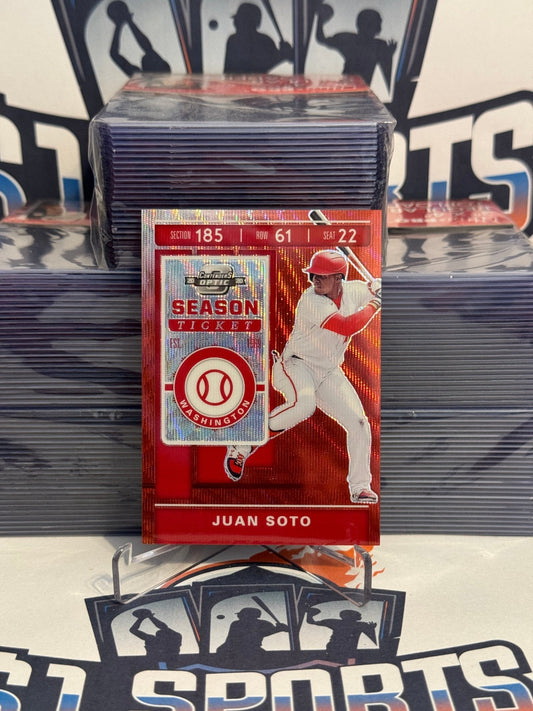 2020 Panini Chronicles (Red Wave Prizm, Contenders 18/199) Juan Soto #22