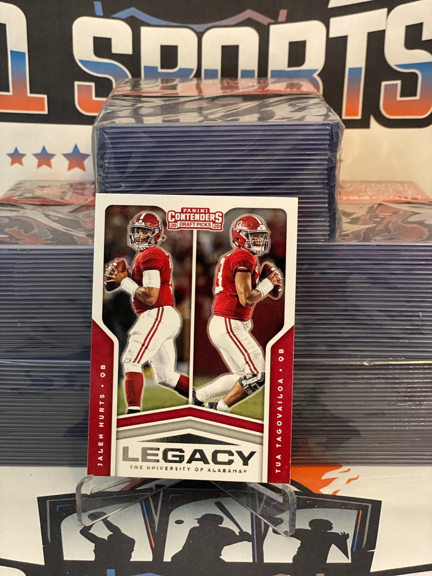 2020 Panini Contenders Draft Picks (Legacy) Tua Tagovailoa & Jalen Hurts #8