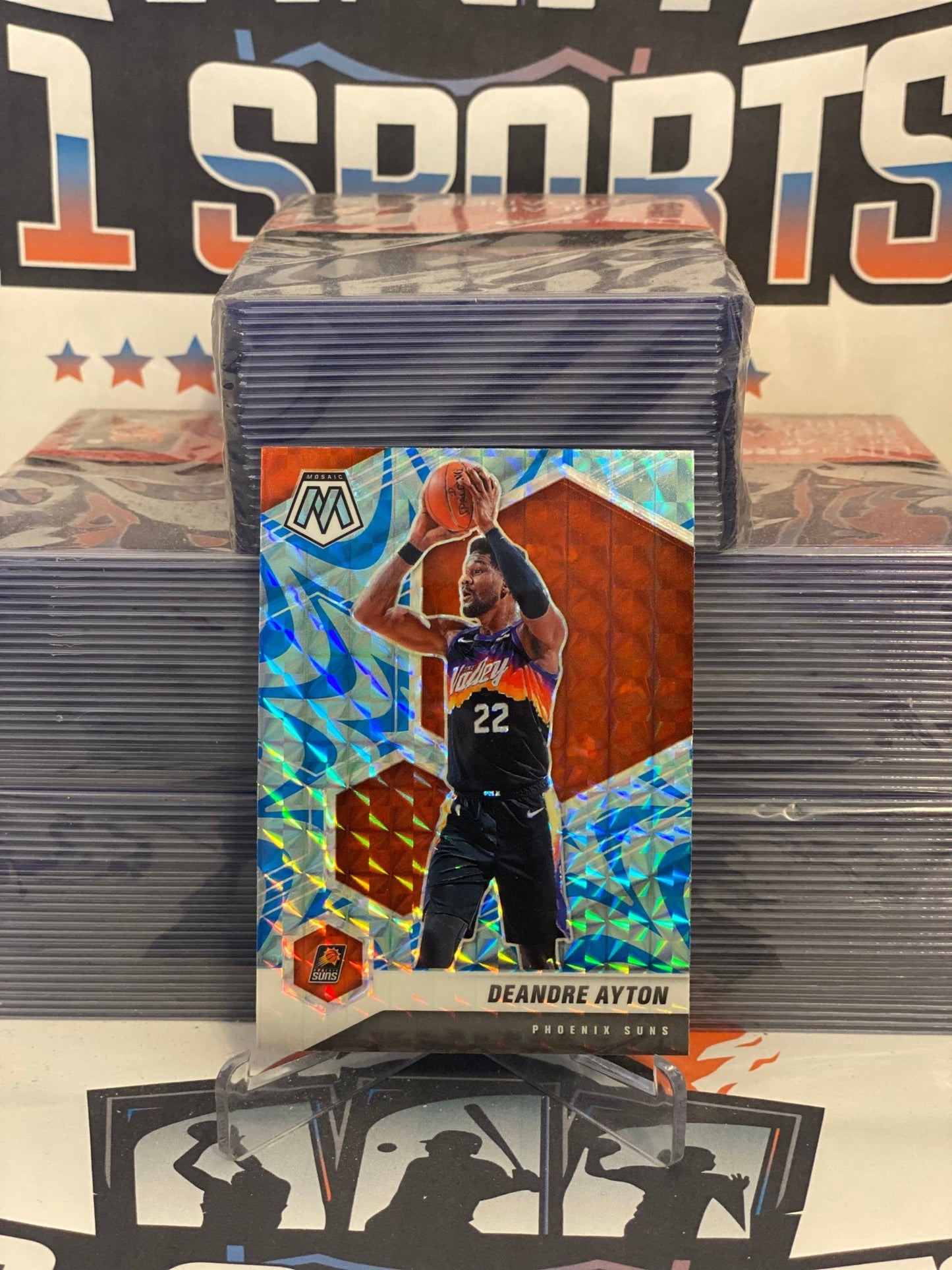 2020 Panini Mosaic (Blue Reactive Prizm) DeAndre Ayton #199