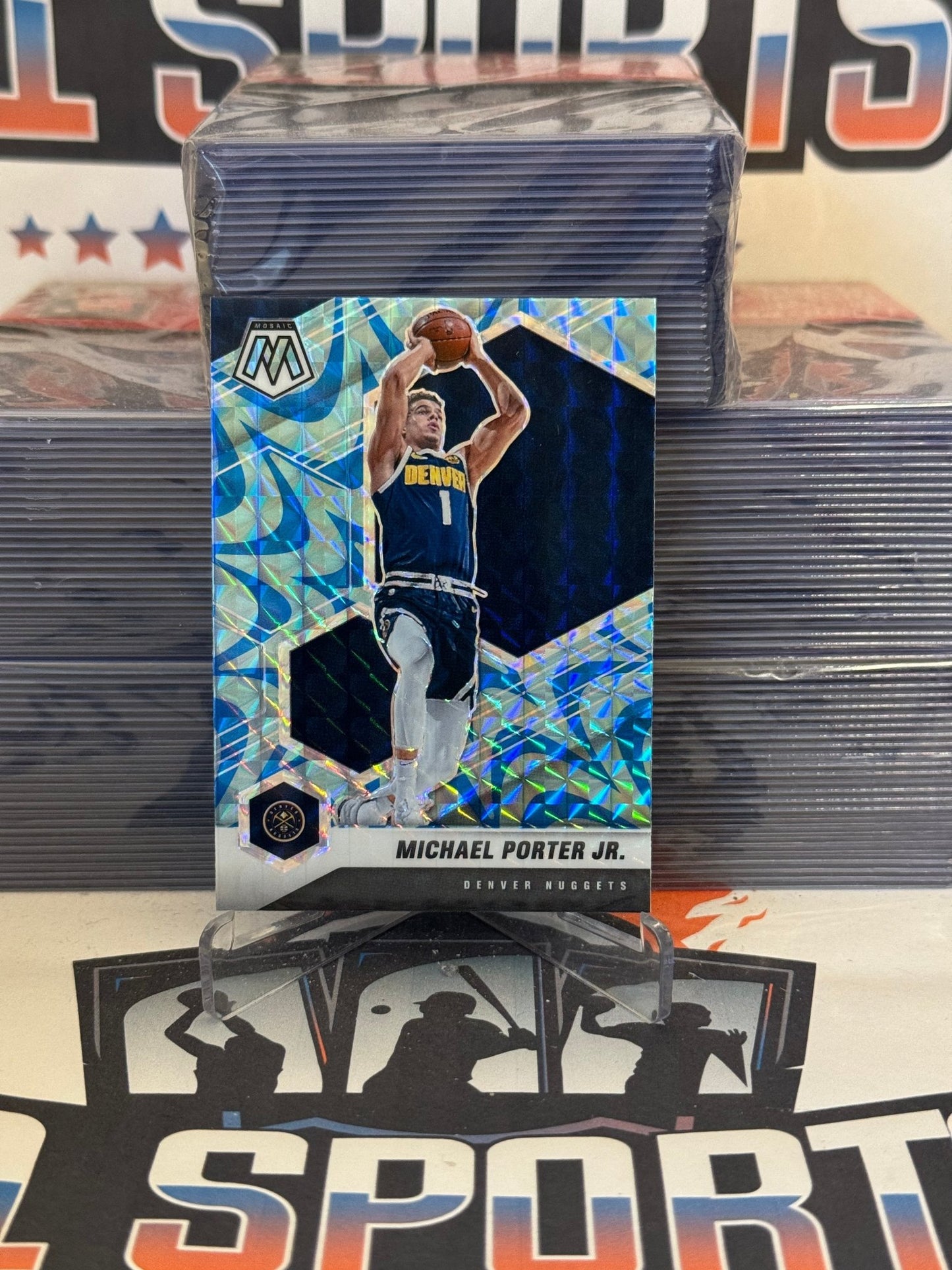 2020 Panini Mosaic (Blue Reactive Prizm) Michael Porter Jr. #16