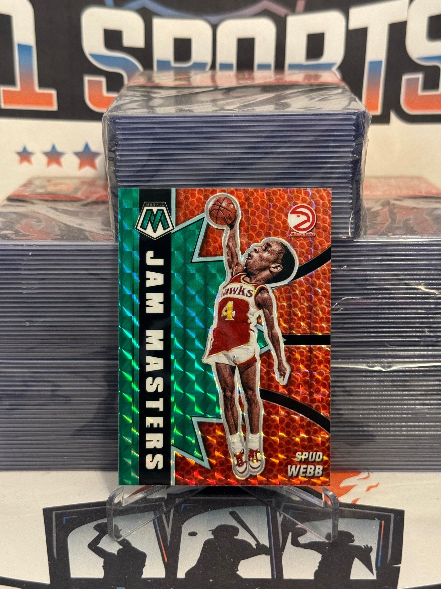 2020 Panini Mosaic (Green Prizm, Jam Masters) Spud Webb #16