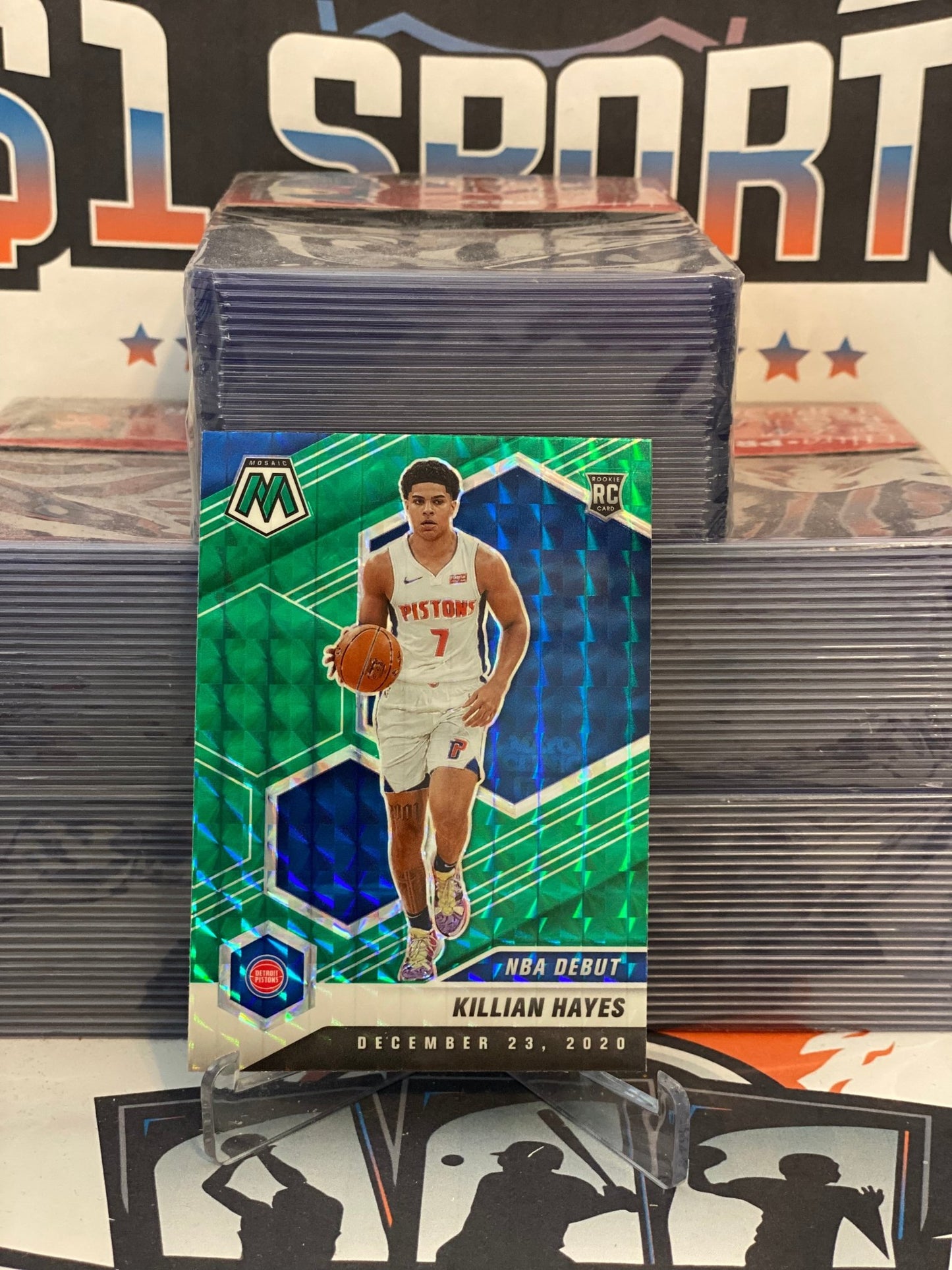 2020 Panini Mosaic (Green Prizm, NBA Debut) Killian Hayes Rookie #270