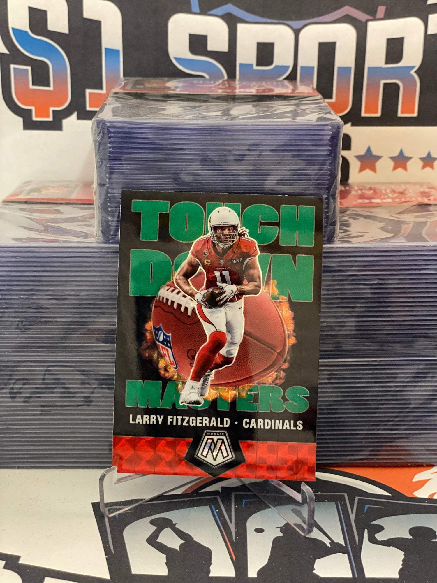 2020 Panini Mosaic (Green Prizm, Touchdown Masters) Larry Fitzgerald #TM17