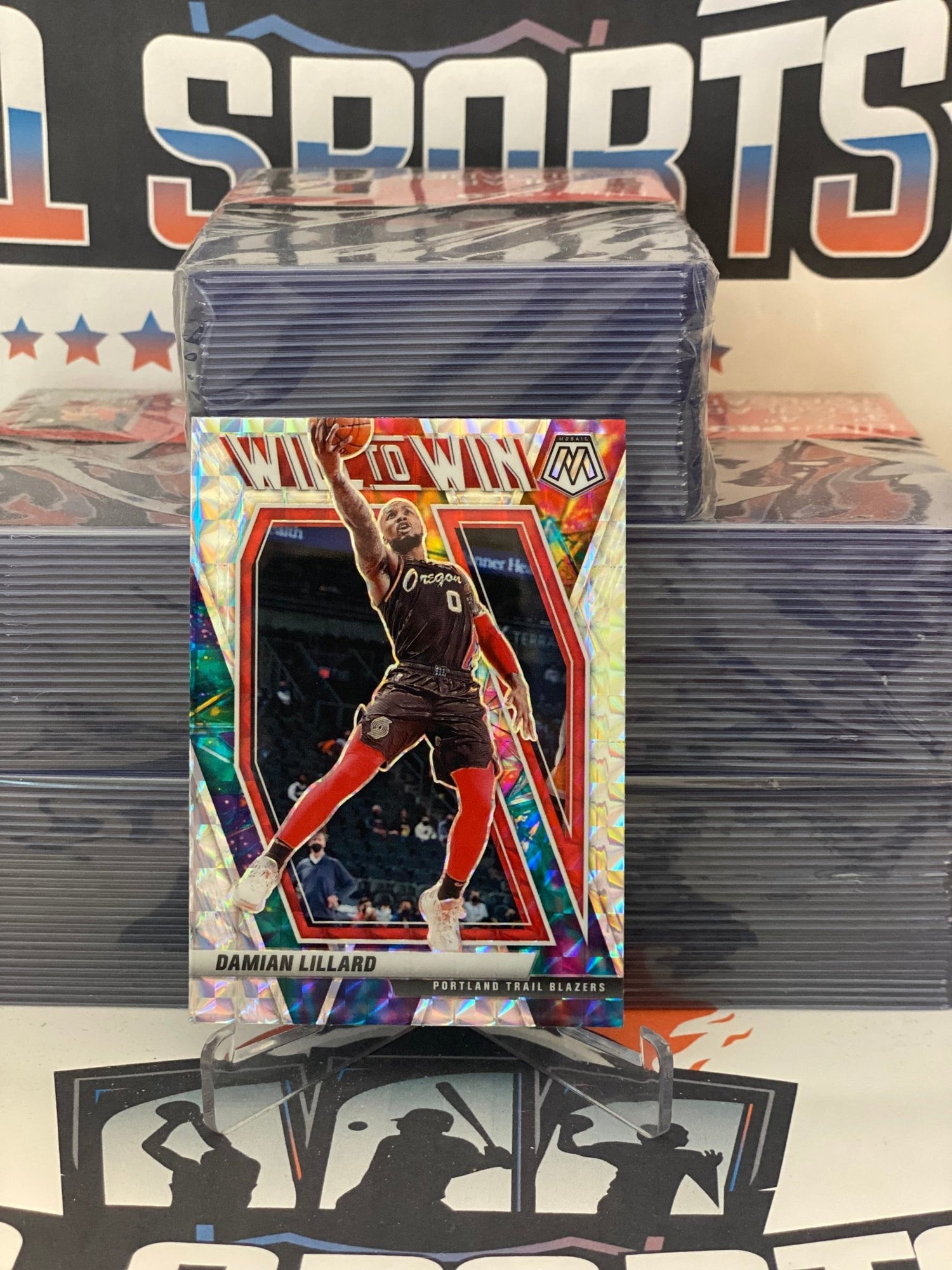 2020 Panini Mosaic (Mosaic Prizm, Will to Win) Damian Lillard #2