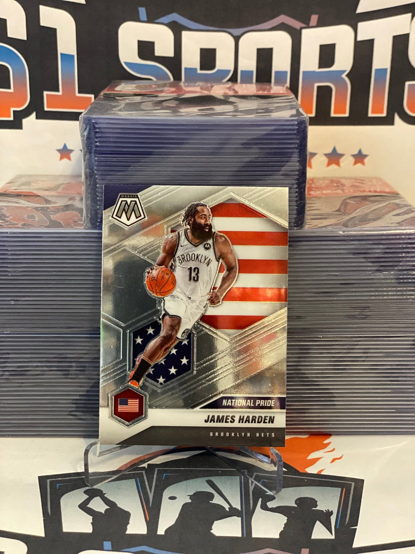 2020 Panini Mosaic (National Pride) James Harden #256