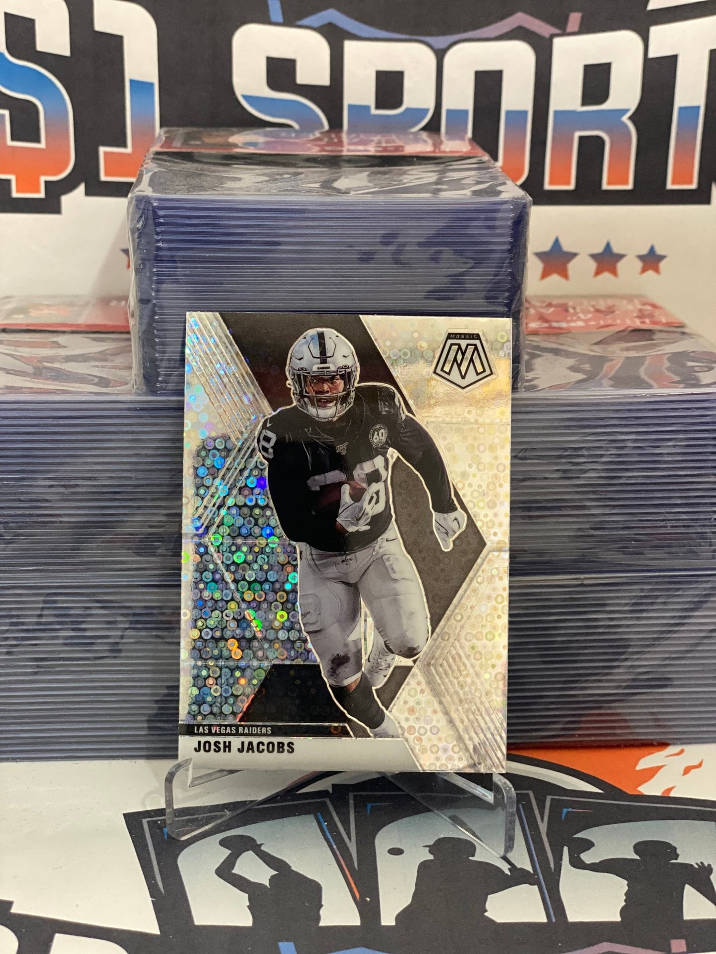 2020 Panini Mosaic (No Huddle Prizm) Josh Jacobs #104