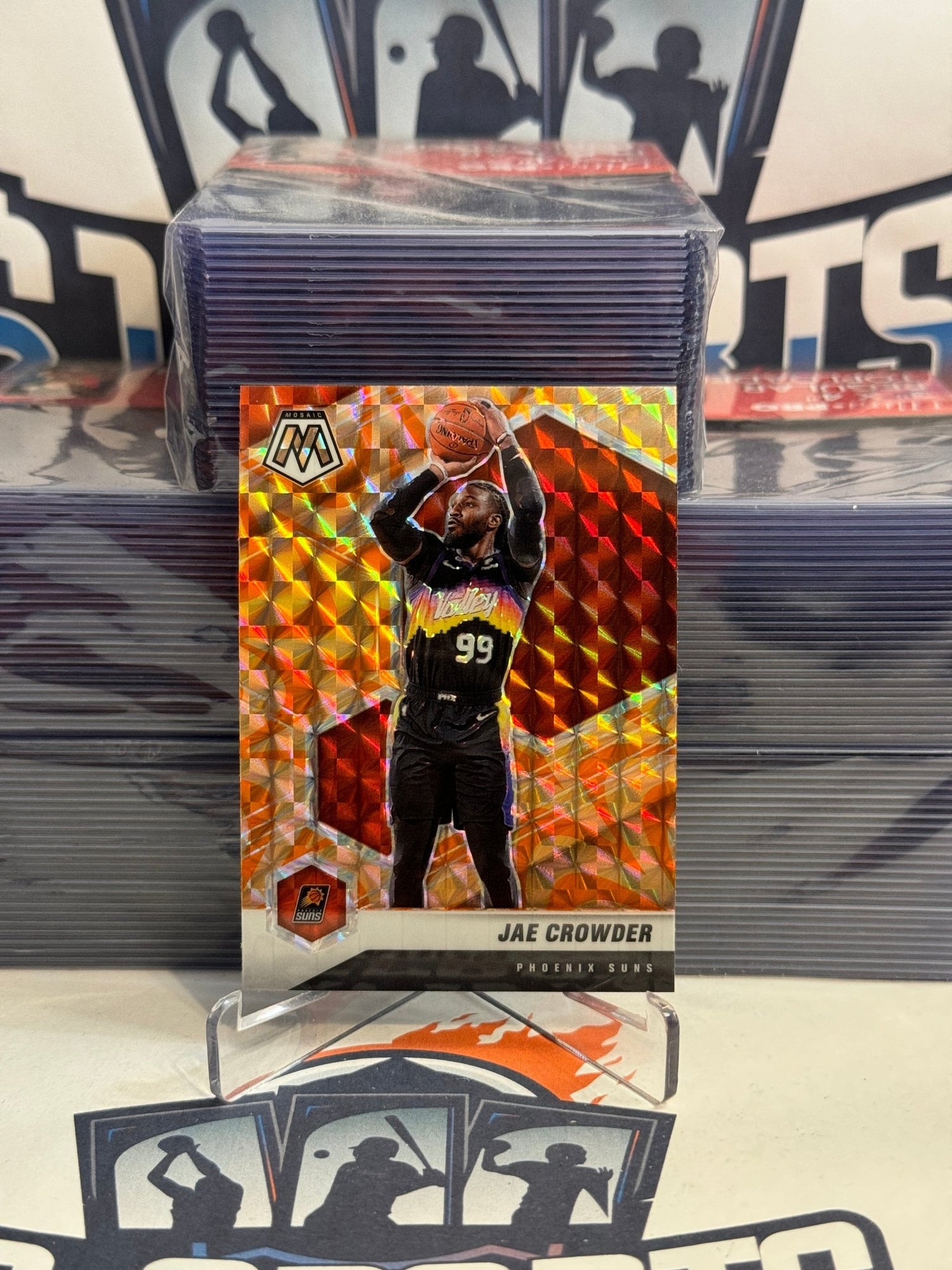 2020 Panini Mosaic (Orange Reactive Prizm) Jae Crowder #185