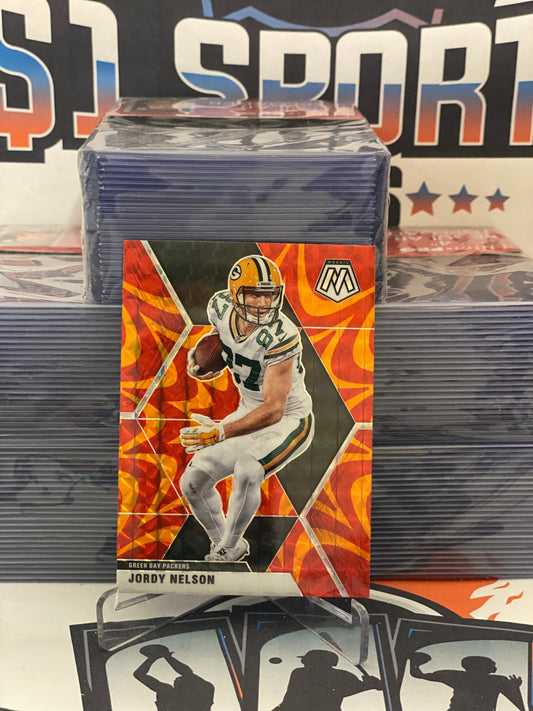 2020 Panini Mosaic (Orange Reactive Prizm) Jordy Nelson #80