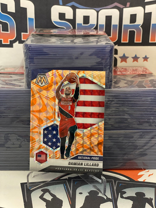 2020 Panini Mosaic (Orange Reactive Prizm, National Pride) Damian Lillard #246