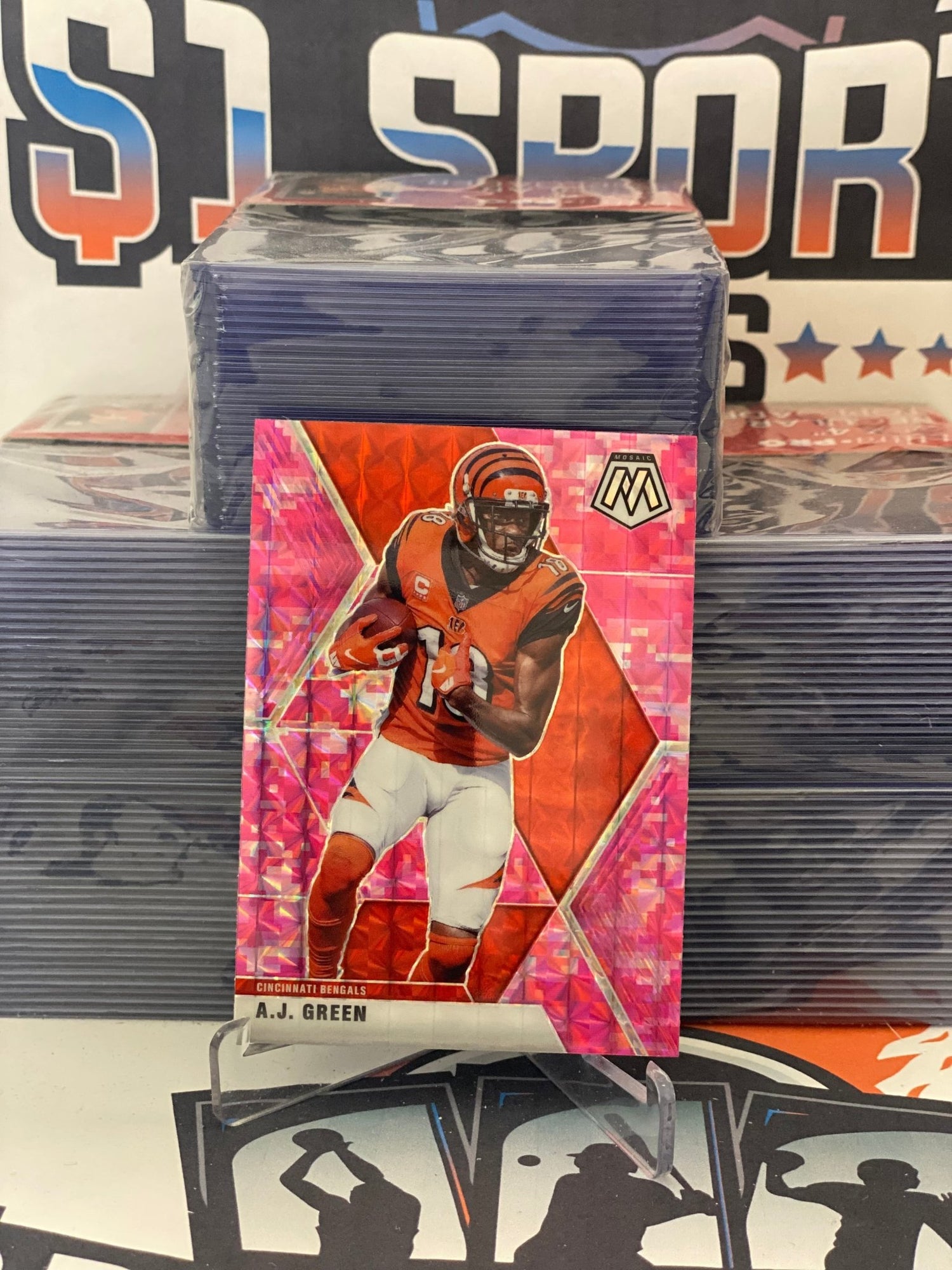 2020 Panini Mosaic (Pink Camo Prizm) A.J. Green #49