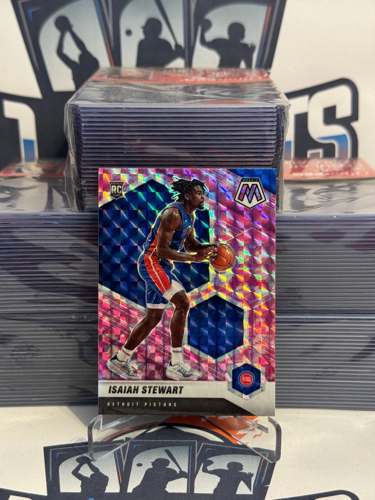 2020 Panini Mosaic (Pink Camo Prizm) Isaiah Stewart Rookie #223