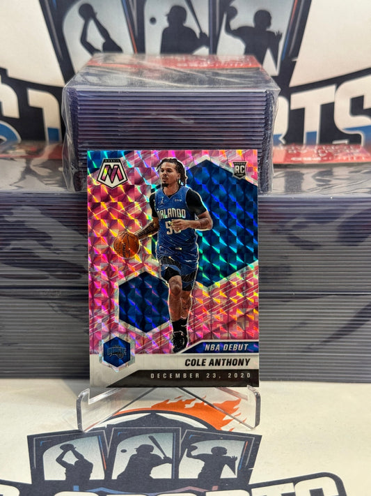 2020 Panini Mosaic (Pink Camo Prizm, NBA Debut) Cole Anthony Rookie #268