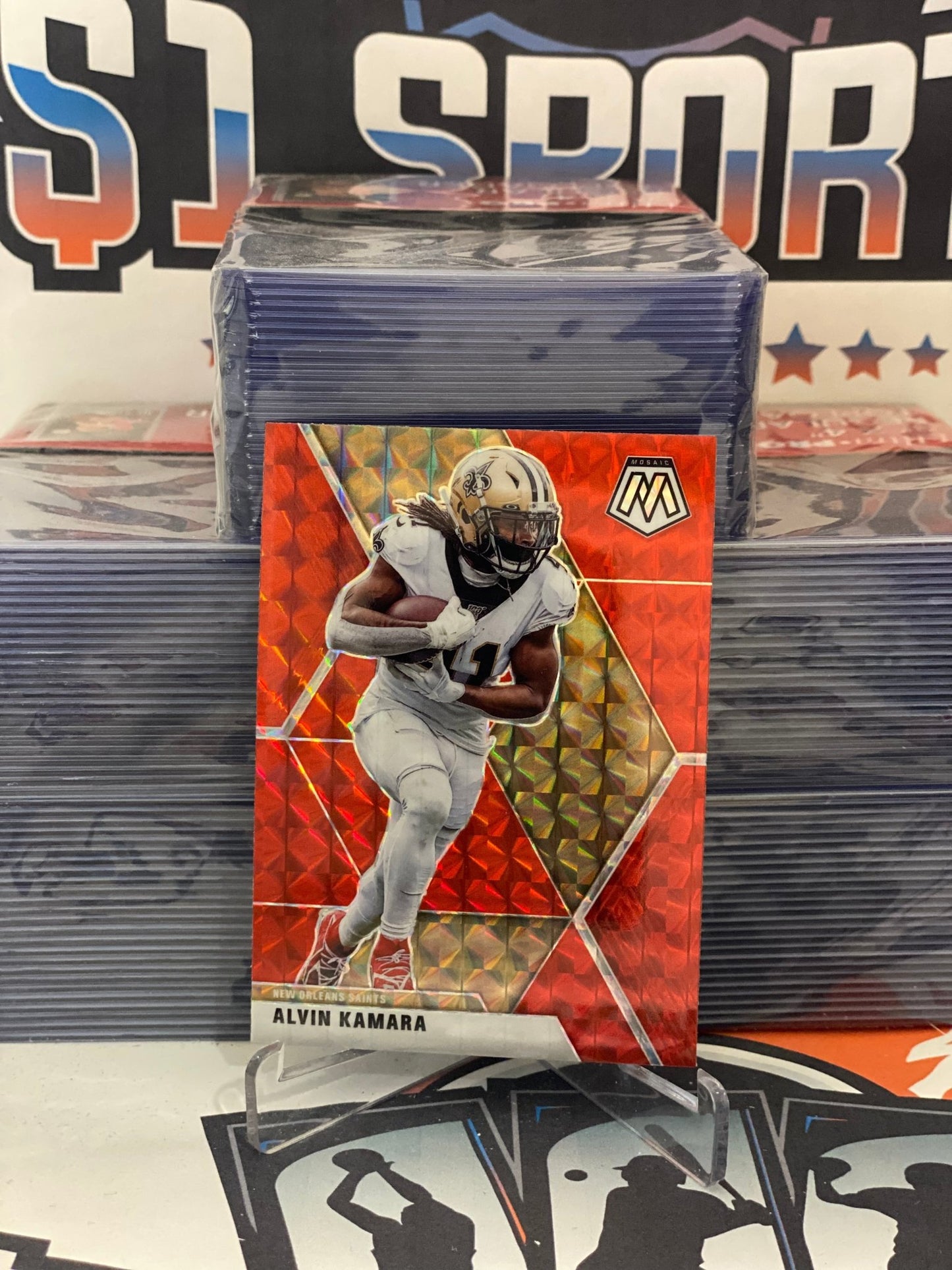 2020 Panini Mosaic (Red Prizm) Alvin Kamara #144