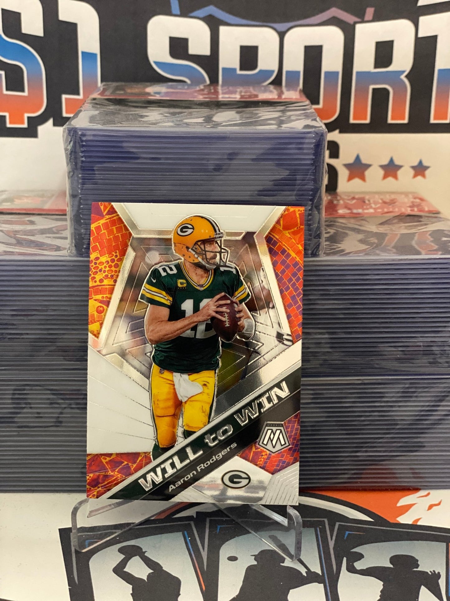 2020 Panini Mosaic (Will to Win) Aaron Rodgers #WW11