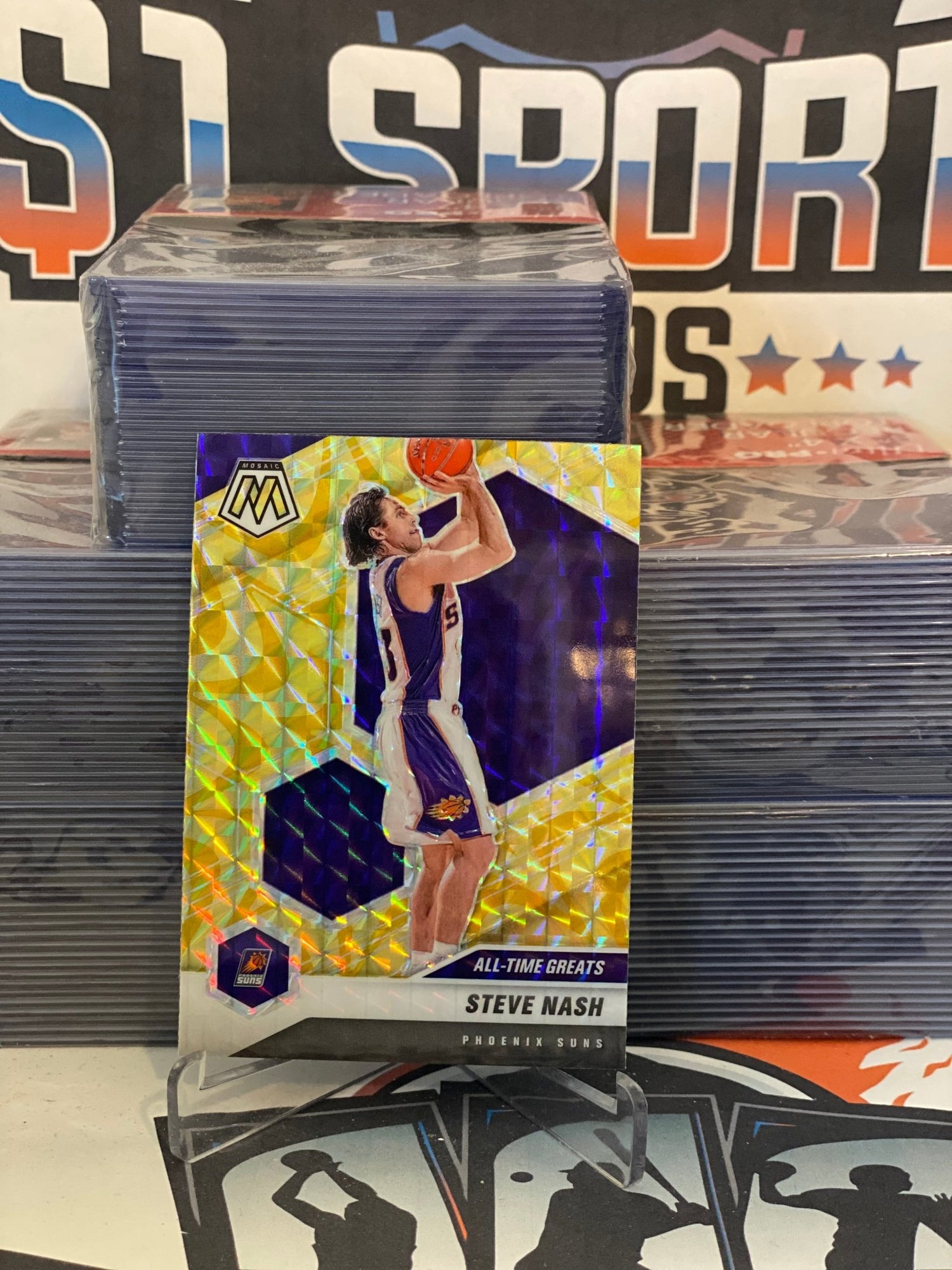 2020 Panini Mosaic (Yellow Reactive Prizm, All Time Greats) Steve Nash #286