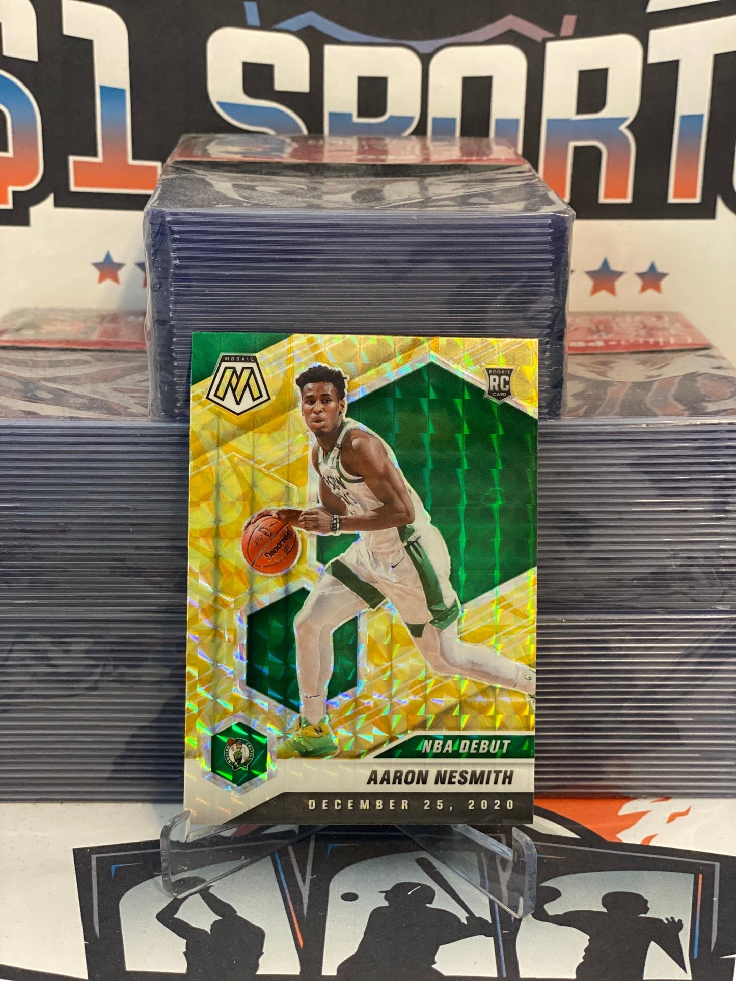 2020 Panini Mosaic (Yellow Reactive Prizm, NBA Debut) Aaron Nesmith Rookie #279