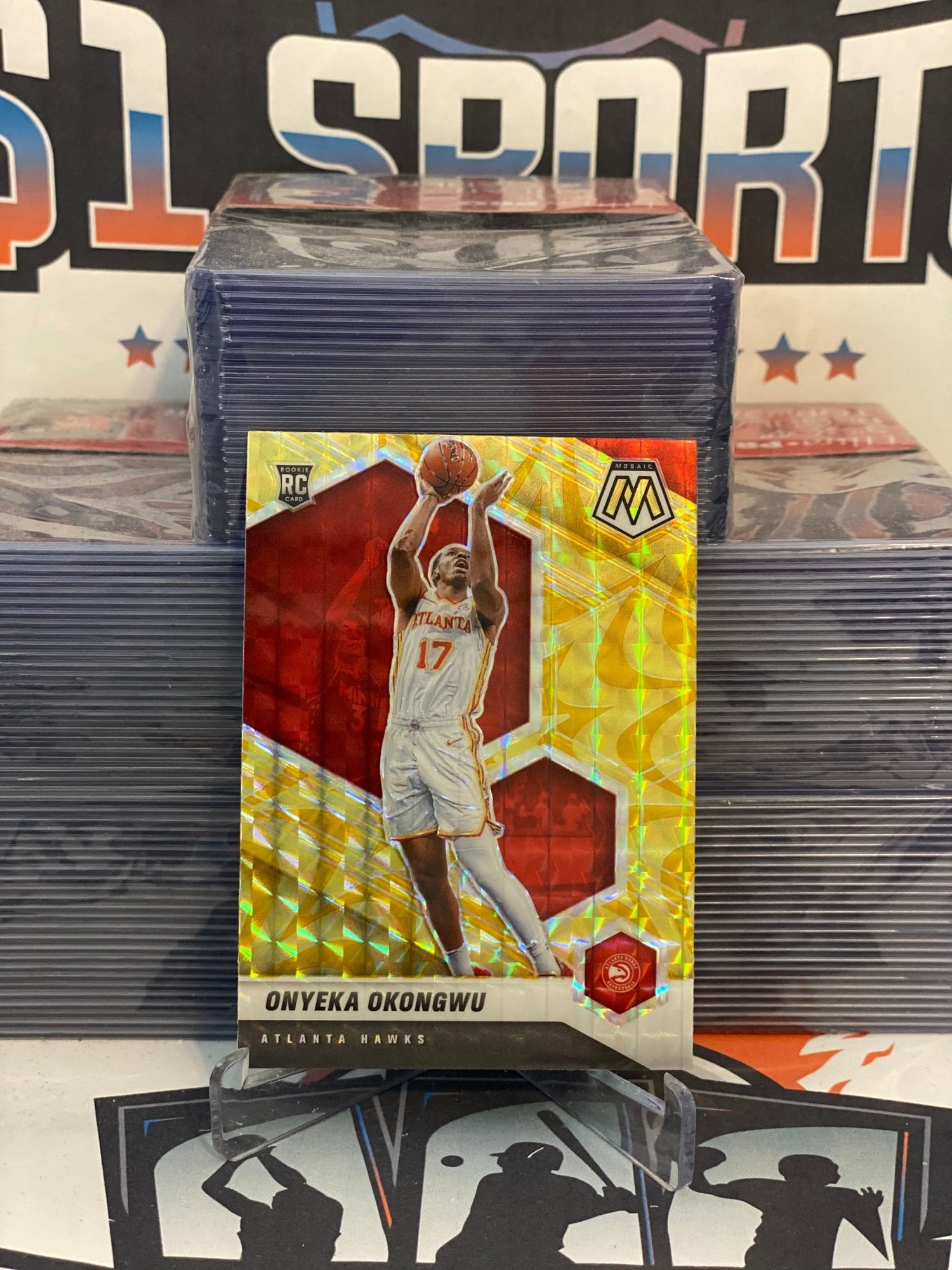 2020 Panini Mosaic (Yellow Reactive Prizm) Onyeka Okongwu Rookie #225