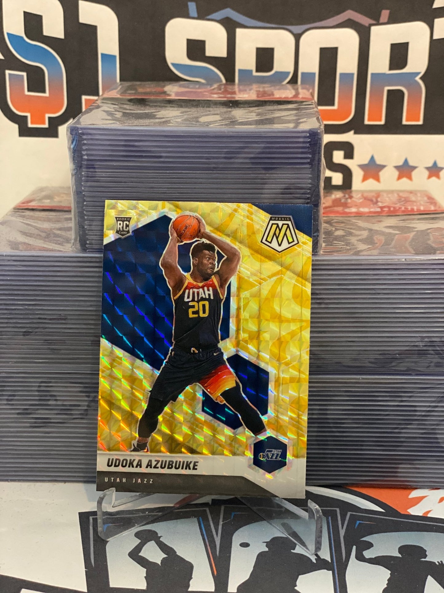 2020 Panini Mosaic (Yellow Reactive Prizm) Udoka Azubuike Rookie #234