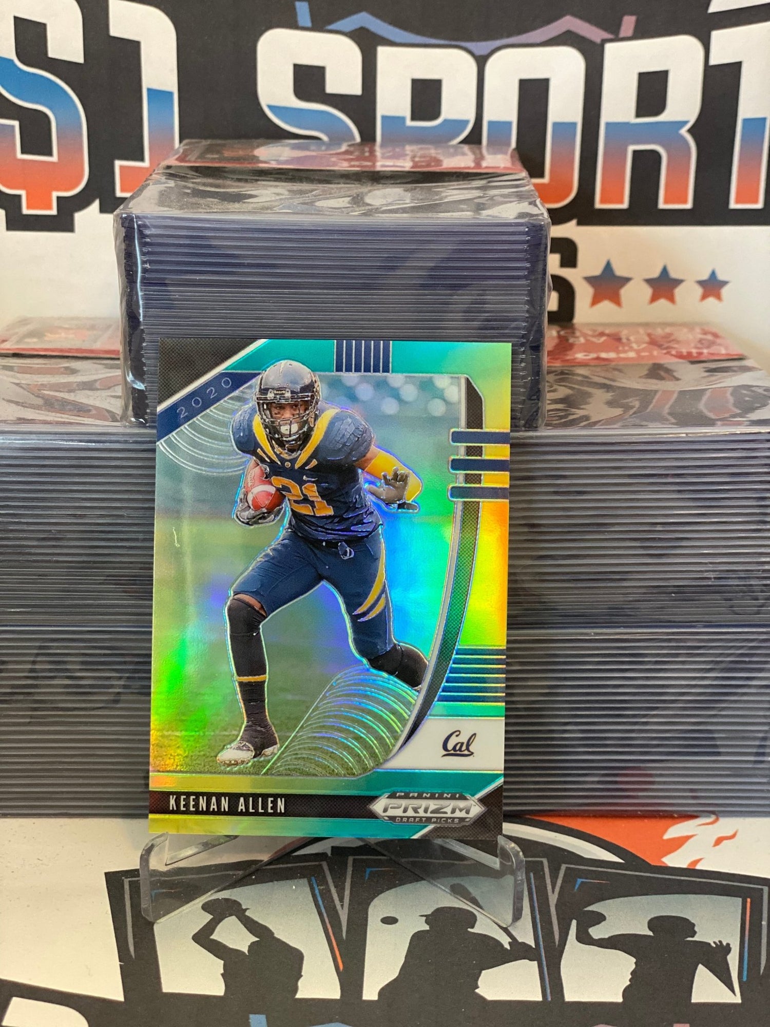 2020 Panini Prizm Draft Picks (Green Yellow Prizm 130/249) Keenan Allen #61