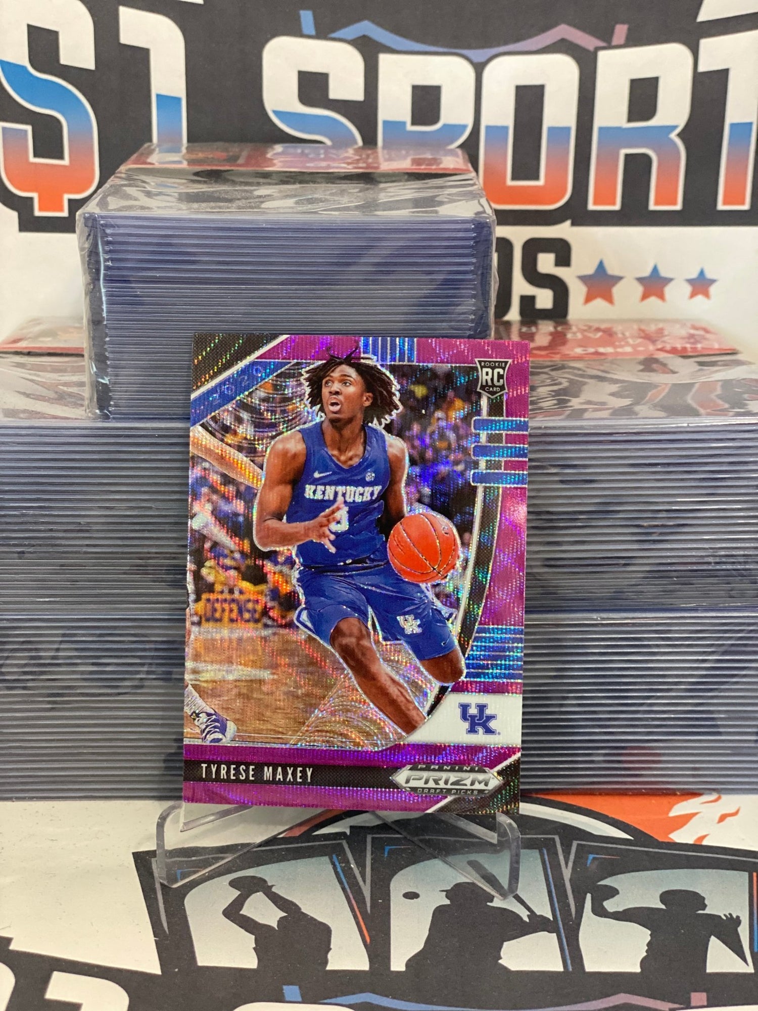 2020 Panini Prizm Draft Picks (Purple Wave Prizm) Tyrese Maxey Rookie #54