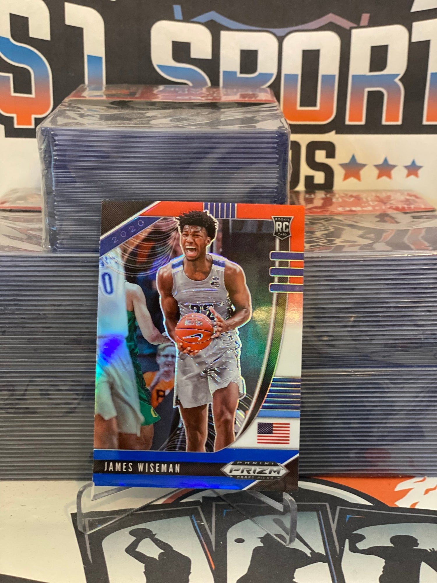 2020 Panini Prizm Draft Picks (Red White Blue Prizm) James Wiseman Rookie #2
