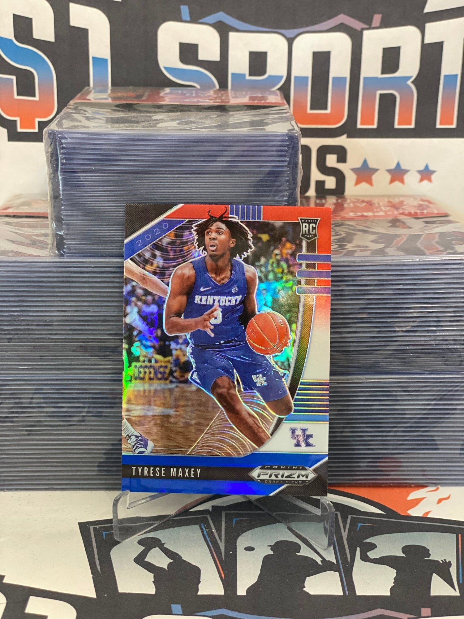 2020 Panini Prizm Draft Picks (Red White Blue Prizm) Tyrese Maxey Rookie #54