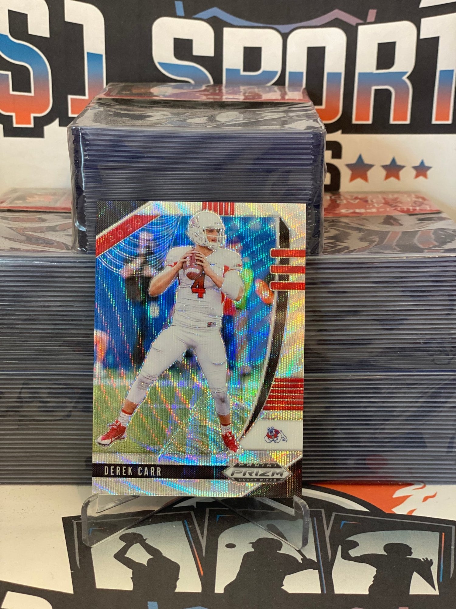 2020 Panini Prizm Draft Picks (White Wave Prizm 124/299) Derek Carr #32