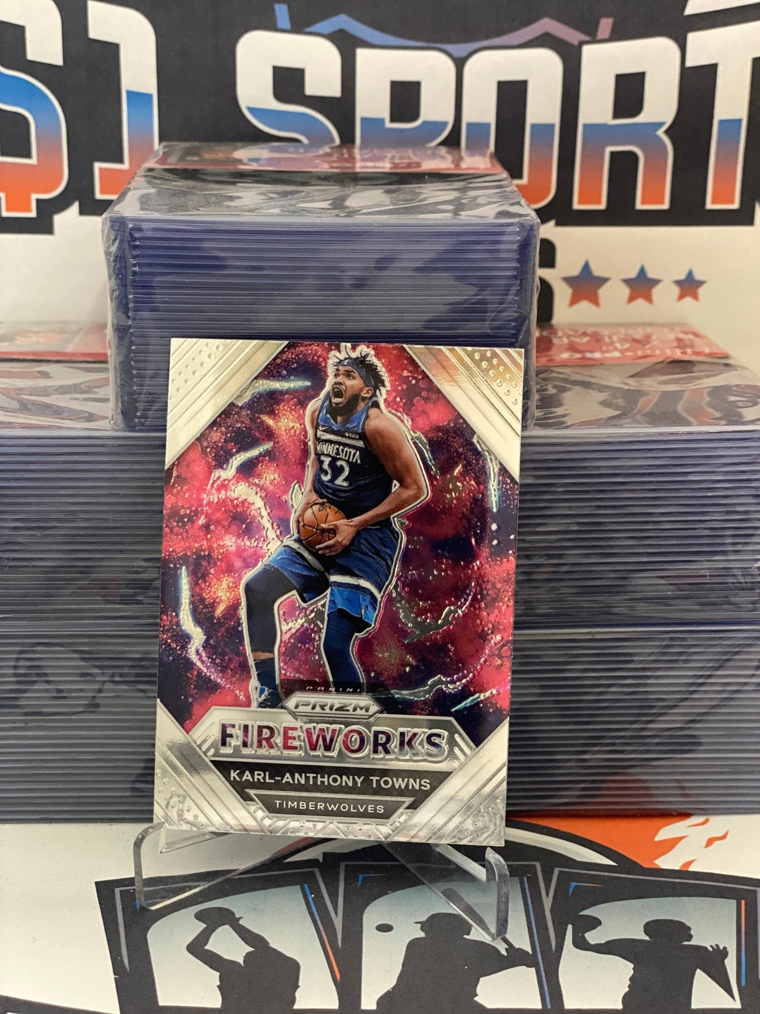 2020 Panini Prizm (Fireworks) Karl-Anthony Towns #23