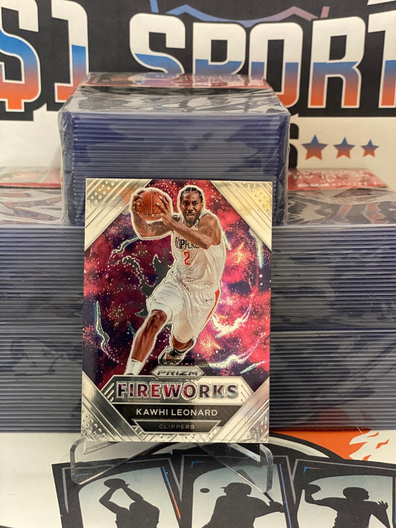 2020 Panini Prizm (Fireworks) Kawhi Leonard #26