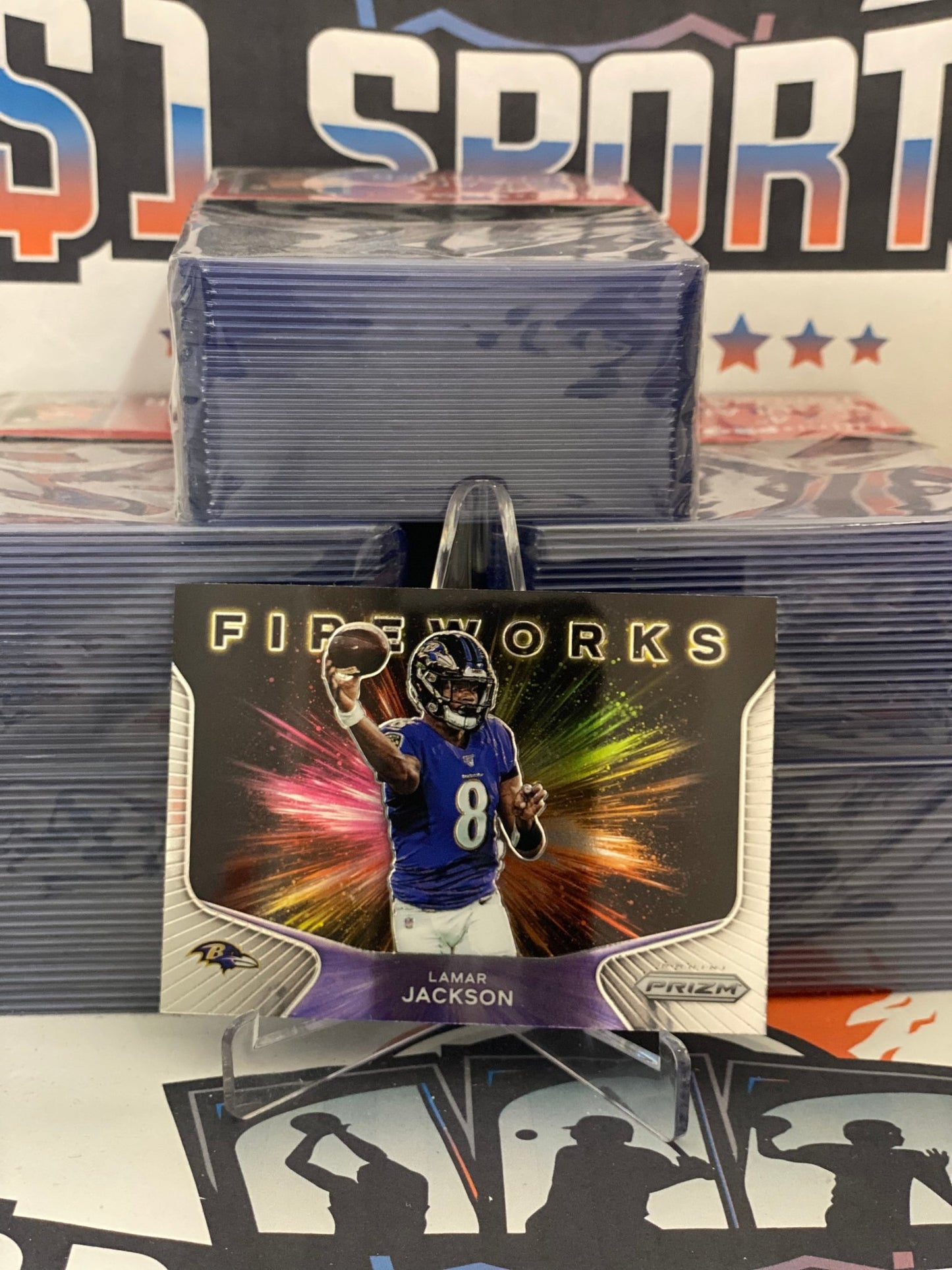 2020 Panini Prizm (Fireworks) Lamar Jackson #6