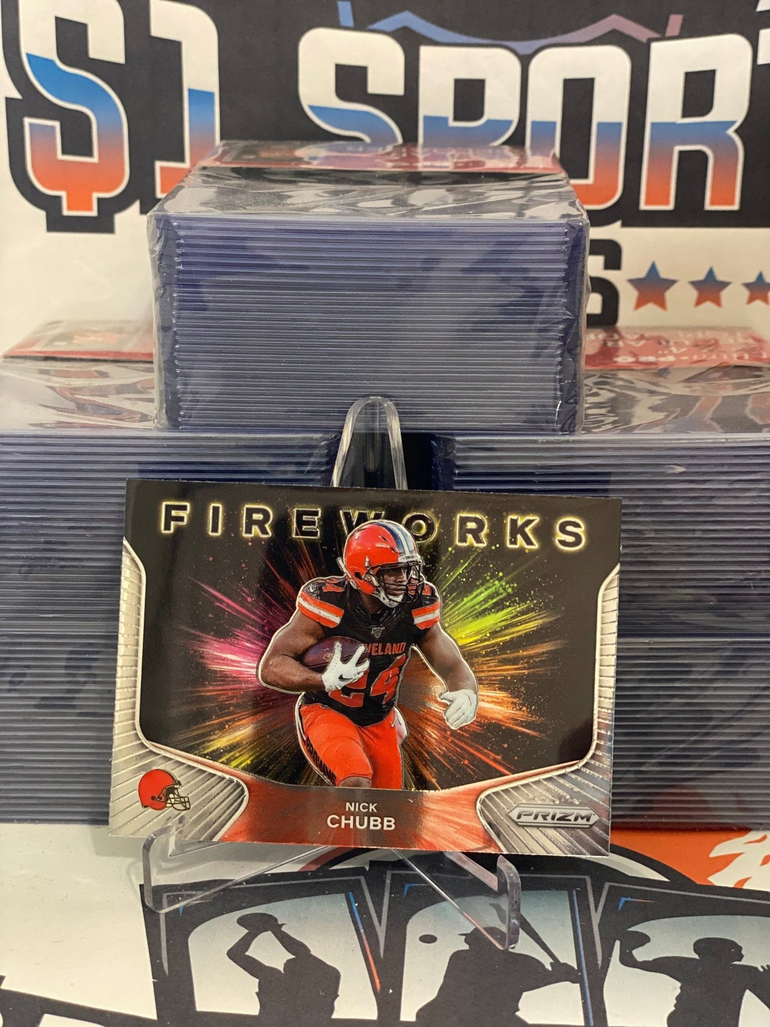 2020 Panini Prizm (Fireworks) Nick Chubb #9