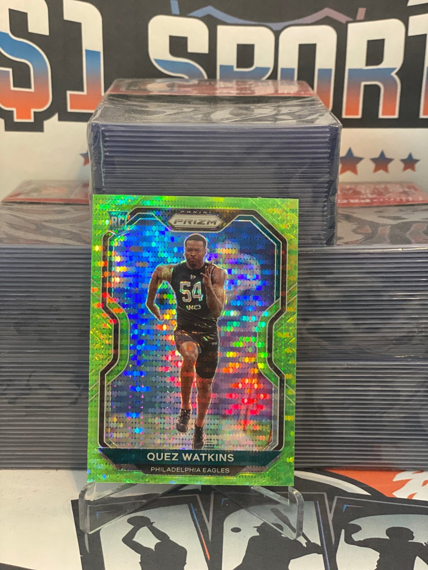 2020 Panini Prizm (Green Pulsar Prizm) Quez Watkins Rookie #344