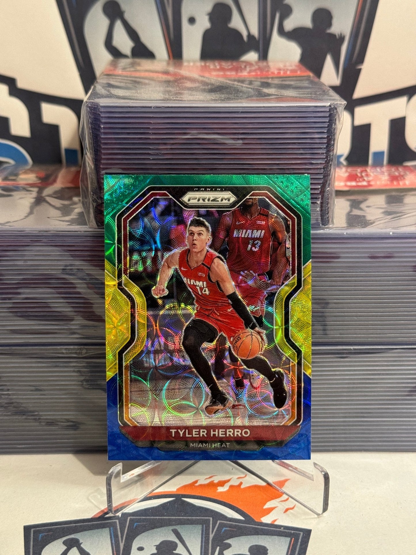 2020 Panini Prizm (Green Yellow Blue Choice Prizm) Tyler Herro #218