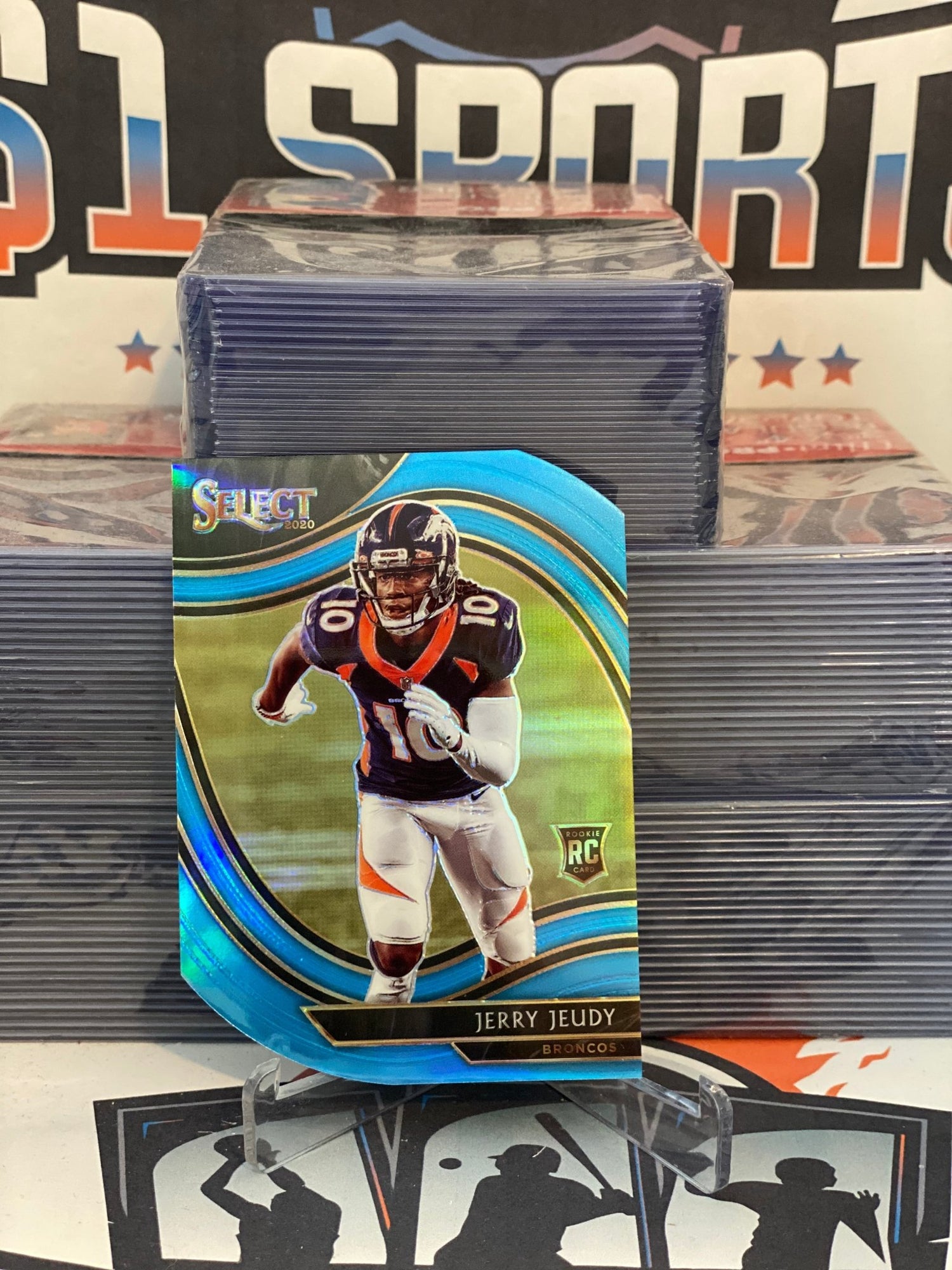 2020 Panini Prizm (Light Blue Die Cut) Jerry Jeudy Rookie #356