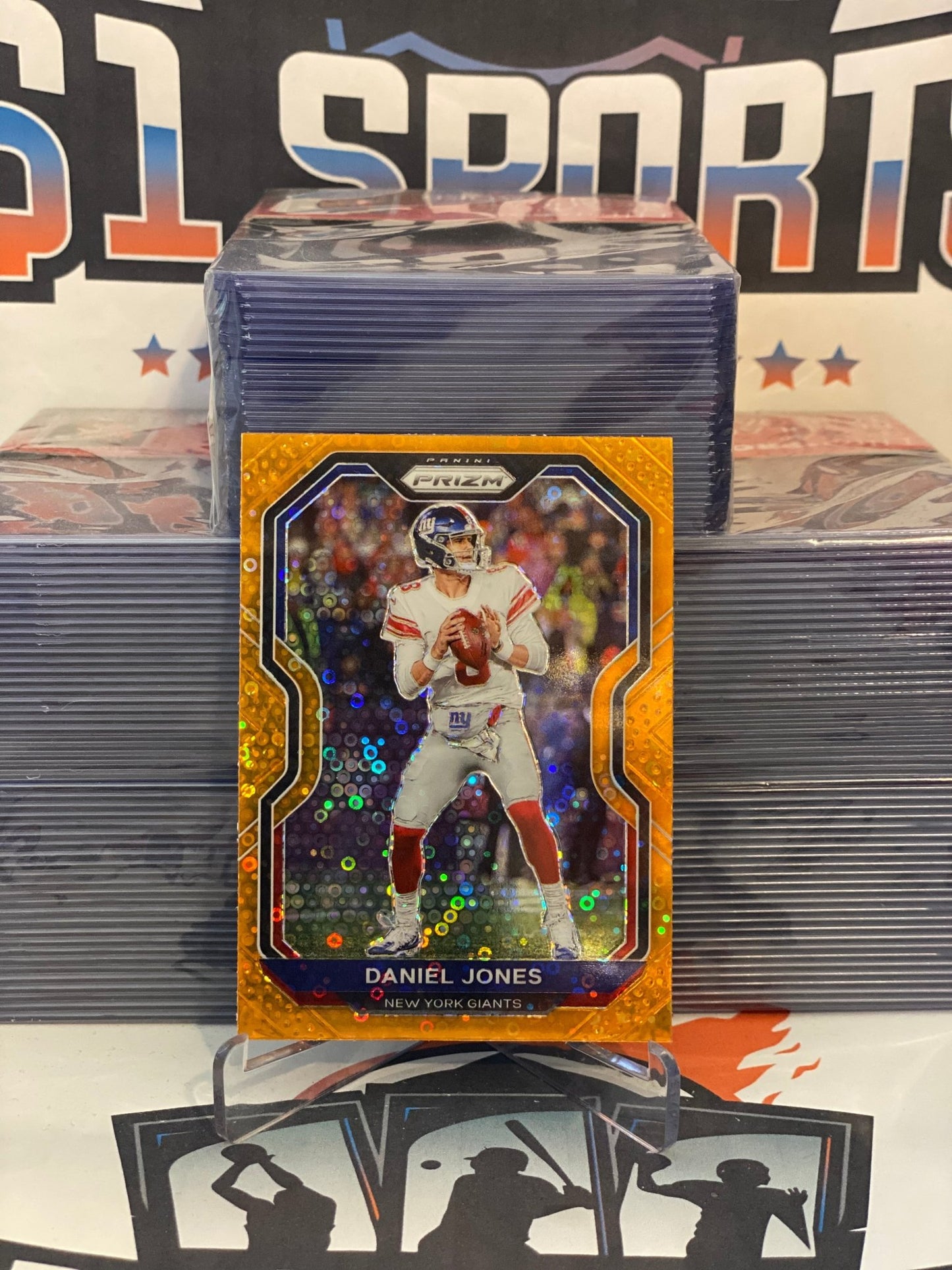 2020 Panini Prizm (Orange Disco Prizm) Daniel Jones #158