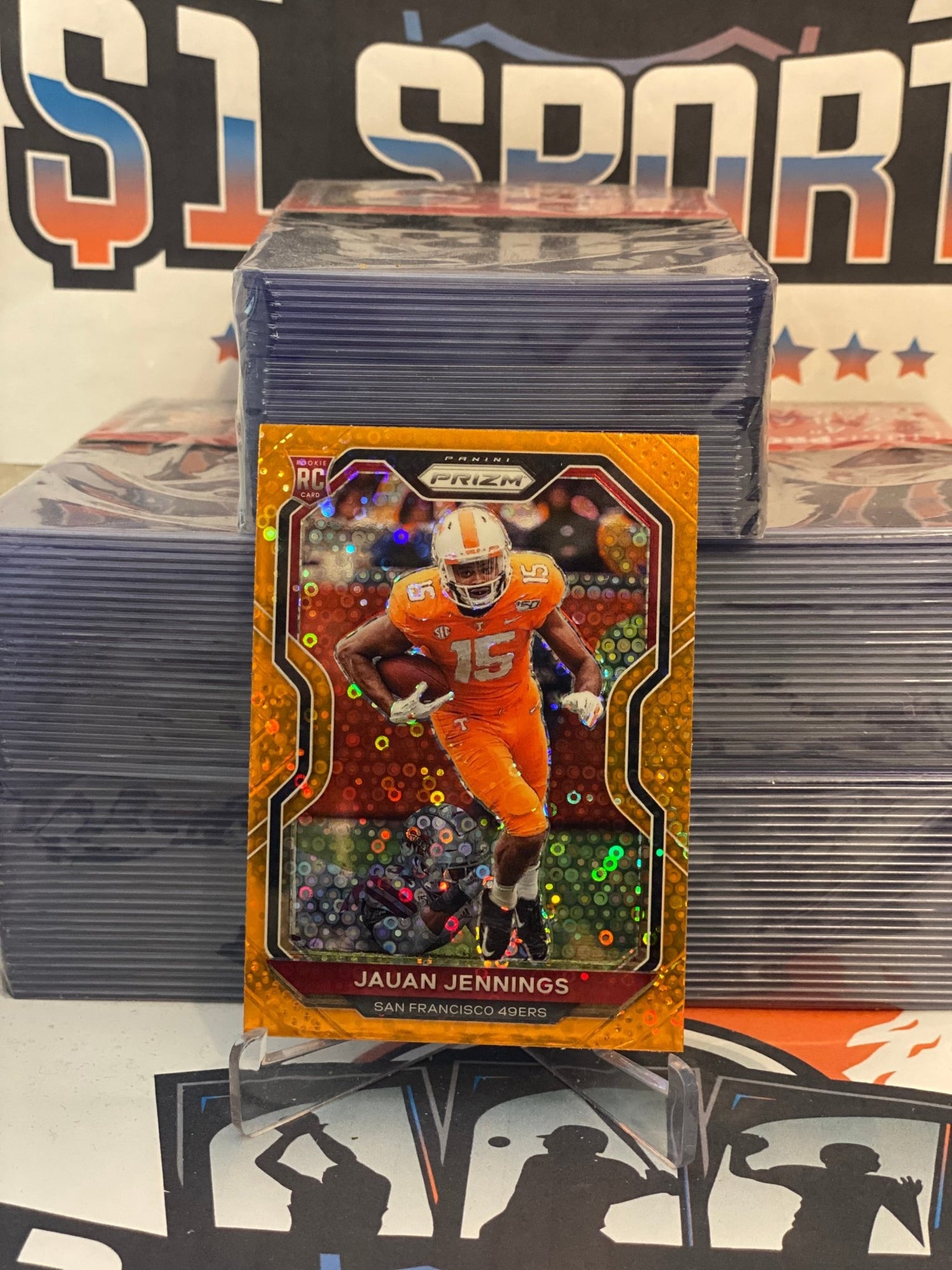 2020 Panini Prizm (Orange Disco Prizm) Jauan Jennings Rookie #304