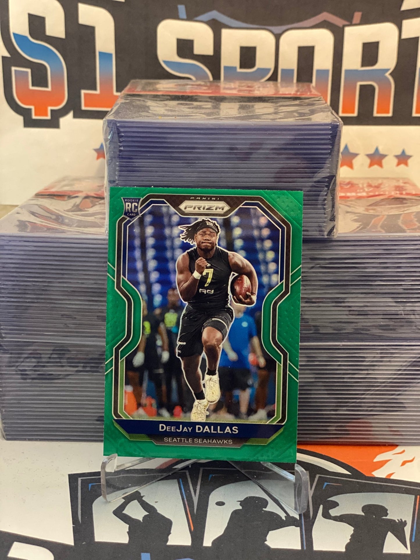 2020 Panini Prizm (Orange Laser Prizm) DeeJay Dallas Rookie #390