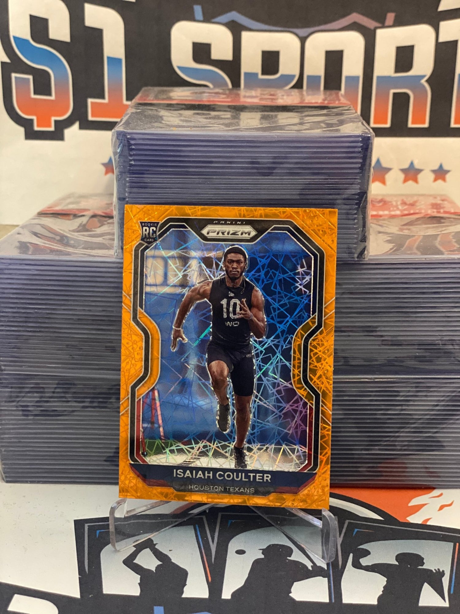 2020 Panini Prizm (Orange Laser Prizm) Isaiah Coulter Rookie #395